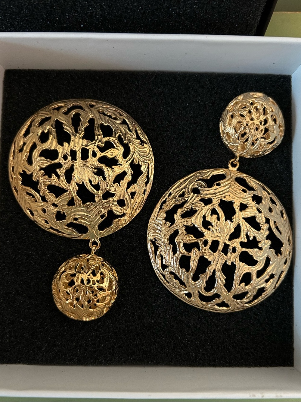 Christie Nicolaides Gold Filigree Circle Drop Earrings - Women Jewelry